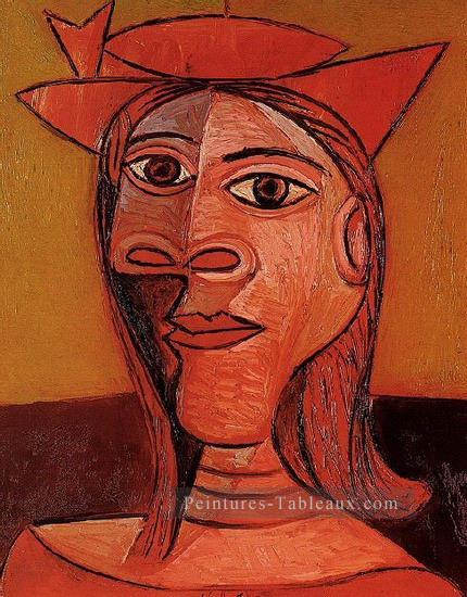 Femme au chapeau Dora Maar 1938 cubiste Pablo Picasso Peintures à l'huile